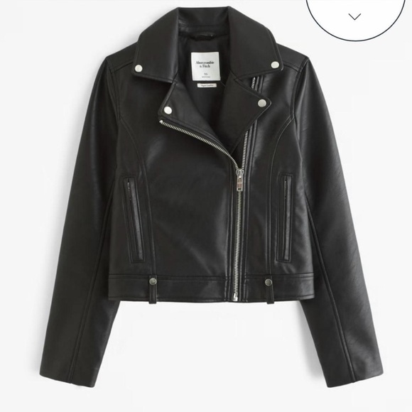 Abercrombie & Fitch Black Faux Leather Jacket - Picture 3 of 7